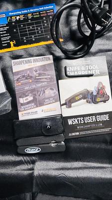 WORK SHARP ELECTRIC KNIFE SHARPENER AND EXTRA BELTS