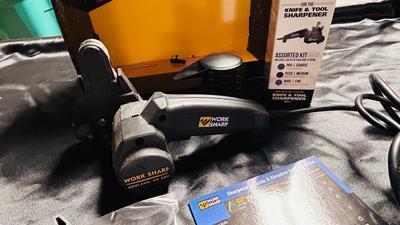 WORK SHARP ELECTRIC KNIFE SHARPENER AND EXTRA BELTS