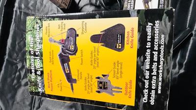 WORK SHARP ELECTRIC KNIFE SHARPENER AND EXTRA BELTS