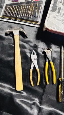 CRESCENT SIDE CUTTERS, TOOL CARRY ALL UNIT, HAMMER, SCREW DRIVERS AND MORE