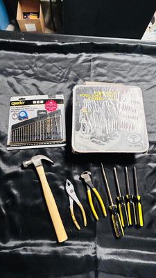 CRESCENT SIDE CUTTERS, TOOL CARRY ALL UNIT, HAMMER, SCREW DRIVERS AND MORE