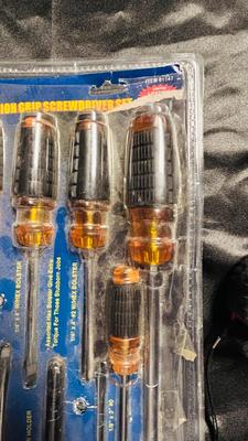 NEW SCREWDRIVER SET, HAMMER AND TAPE MEASURE