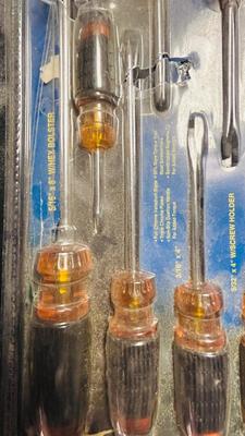 NEW SCREWDRIVER SET, HAMMER AND TAPE MEASURE