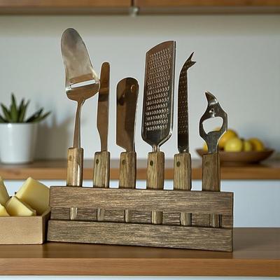 Vintage Wood Handled Cheese Tool Set, England