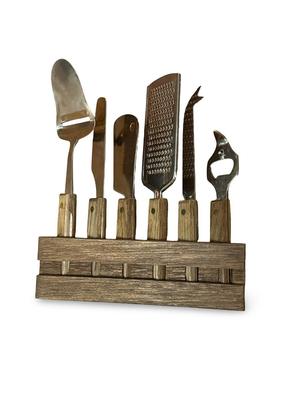 Vintage Wood Handled Cheese Tool Set, England