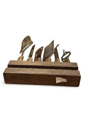 Vintage Wood Handled Cheese Tool Set, England