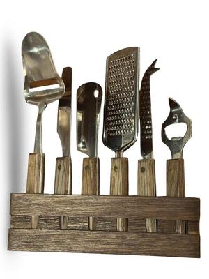 Vintage Wood Handled Cheese Tool Set, England