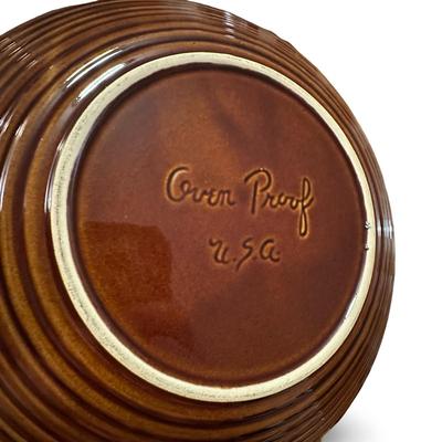 5 Brown Stoneware Dinner Plates