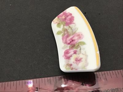 Haviland Porcelain Brooch Signed Vintage