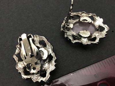 Pink Quartz Vintage clip on Earrings