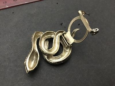Unique Scarf / Brooch Silver Tone Snake
