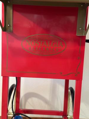 NOSTALGIA BRAND VINTAGE-STYLE POPCORN MACHINE WITH A CART, INCLUDES POPCORN BOXES