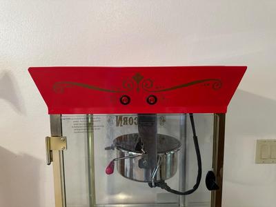 NOSTALGIA BRAND VINTAGE-STYLE POPCORN MACHINE WITH A CART, INCLUDES POPCORN BOXES