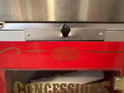 NOSTALGIA BRAND VINTAGE-STYLE POPCORN MACHINE WITH A CART, INCLUDES POPCORN BOXES
