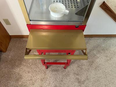 NOSTALGIA BRAND VINTAGE-STYLE POPCORN MACHINE WITH A CART, INCLUDES POPCORN BOXES