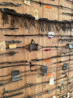 LARGE BARBED WIRE SAMPLE DISPLAY (See description)