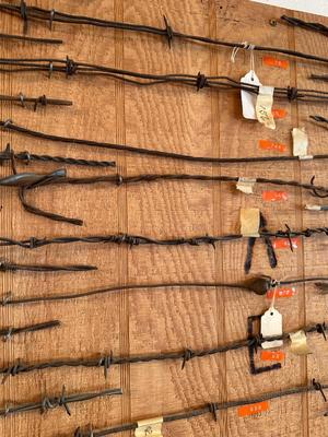 LARGE BARBED WIRE SAMPLE DISPLAY (See description)