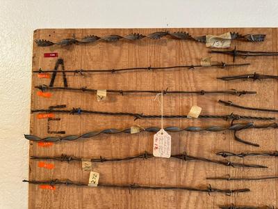 LARGE BARBED WIRE SAMPLE DISPLAY (See description)
