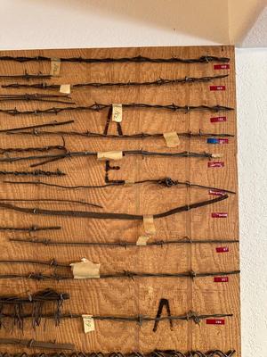 LARGE BARBED WIRE SAMPLE DISPLAY (See description)