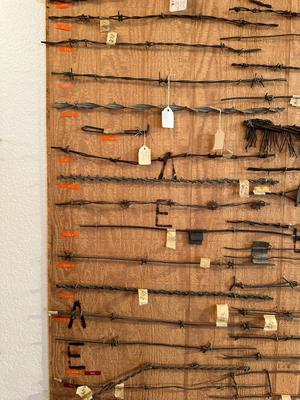 LARGE BARBED WIRE SAMPLE DISPLAY (See description)