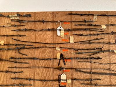 LARGE BARBED WIRE SAMPLE DISPLAY (See description)