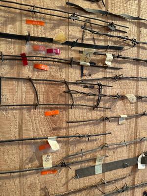 LARGE BARBED WIRE SAMPLE DISPLAY (See description)