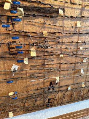 LARGE BARBED WIRE SAMPLE DISPLAY (See description)