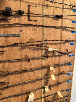 LARGE BARBED WIRE SAMPLE DISPLAY (See description)