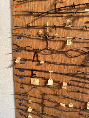 LARGE BARBED WIRE SAMPLE DISPLAY (See description)