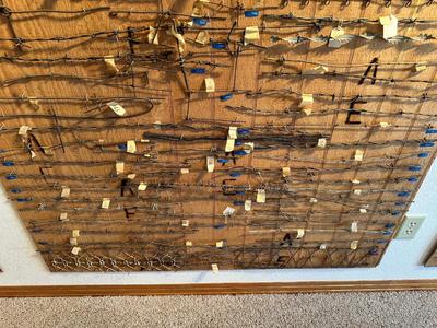 LARGE BARBED WIRE SAMPLE DISPLAY (See description)