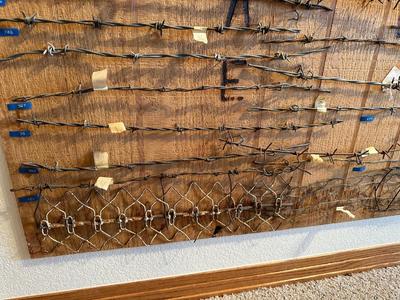 LARGE BARBED WIRE SAMPLE DISPLAY (See description)
