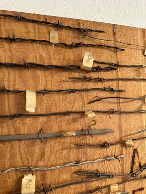 LARGE BARBED WIRE SAMPLE DISPLAY (See description)