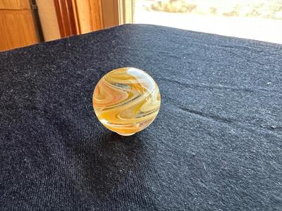 BEAUTIFUL HANDBLOWN MARBLE WITH MULTICOLORED SWIRLS