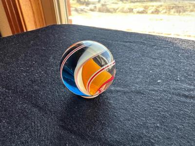 BEAUTIFUL HANDMADE CONTEMPORARY GLASS ART MARBLE