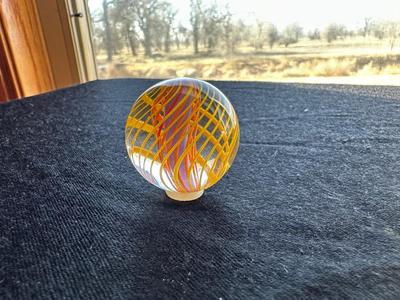 BEAUTIFUL HANDMADE 3-STAGED CAGED SOLID CORE SWIRL MARBLE