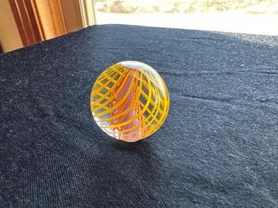 BEAUTIFUL HANDMADE 3-STAGED CAGED SOLID CORE SWIRL MARBLE
