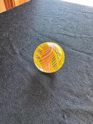 BEAUTIFUL HANDMADE 3-STAGED CAGED SOLID CORE SWIRL MARBLE