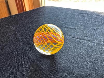 BEAUTIFUL HANDMADE 3-STAGED CAGED SOLID CORE SWIRL MARBLE