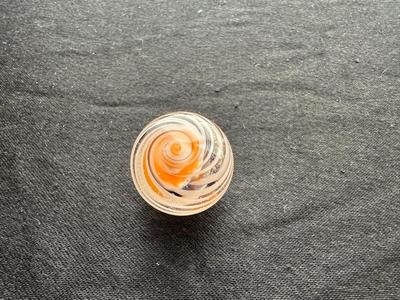 UNIQUE HANDMADE MARBLE WITH ORANGE/WHITE/BLACK SWIRLS