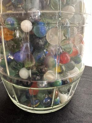 LARGE JAR OF MISC MARBLES