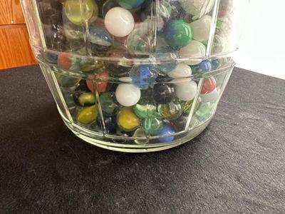 LARGE JAR OF MISC MARBLES