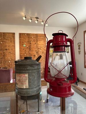 NO 2 COLD BLAST LANTERN AND GALVANIZED GASOLINE CAN