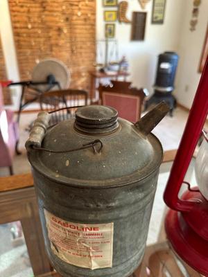 NO 2 COLD BLAST LANTERN AND GALVANIZED GASOLINE CAN