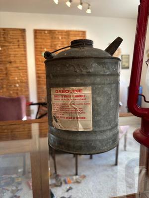NO 2 COLD BLAST LANTERN AND GALVANIZED GASOLINE CAN