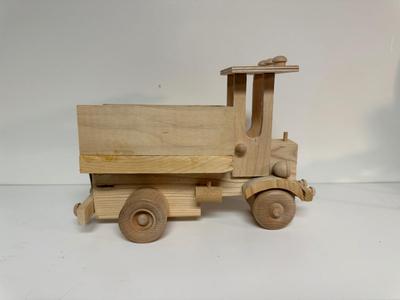 HANDCRAFTED WOODEN TOYS 1 LARGE, 1 MED SIZE WITH EMBEDDED PENNY FOR YEAR MADE