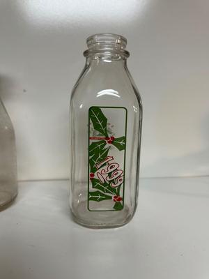 GLASS MILK BOTTLES AND JUG