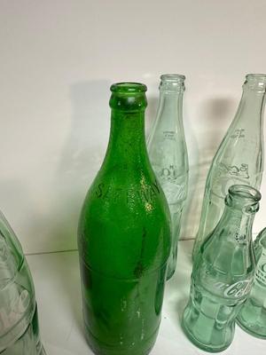 SAFEWAY GREEN GLASS BOTTLE AND COCA-COLA BOTTLES