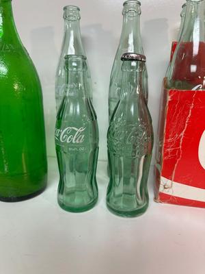 SAFEWAY GREEN GLASS BOTTLE AND COCA-COLA BOTTLES