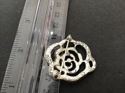 Blue Rhinestone Brooch