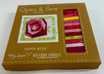 Sale Photo Thumbnail #72: Paper Rose design, By Hoffman Fabrics. Unopened kit. Can make a 16" x 16" pillow or quilt.
